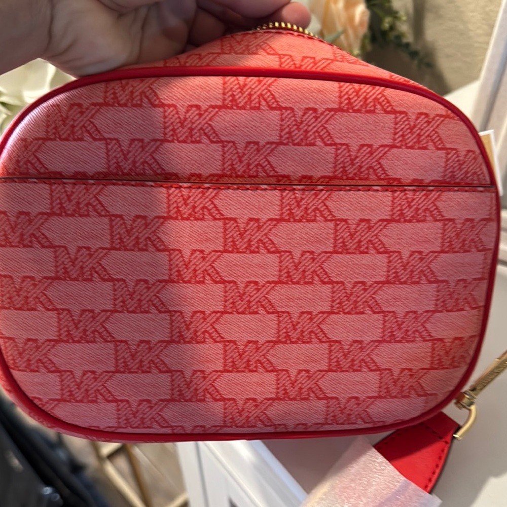 Michael Kors Red and White Stripe Crossbody - Picture 6 of 8